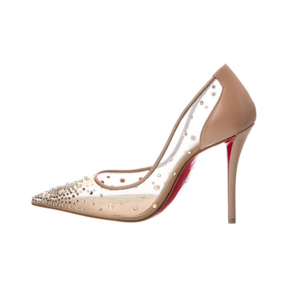 Christian Louboutin Miss Z Degrastrass 100 Mesh & Leather Pump - Picture 2 of 5